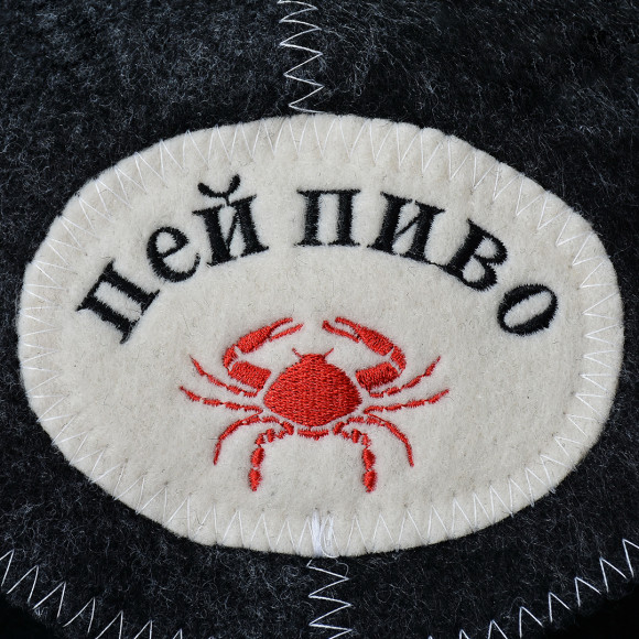 Шапка банная "Викинг"серая, евро